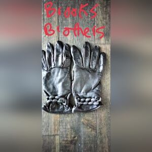 Brooks Brothers Women's Black Leather Gloves